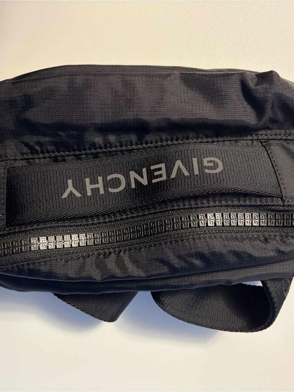 Givenchy Black Nylon Belt Bag with Logo Tape